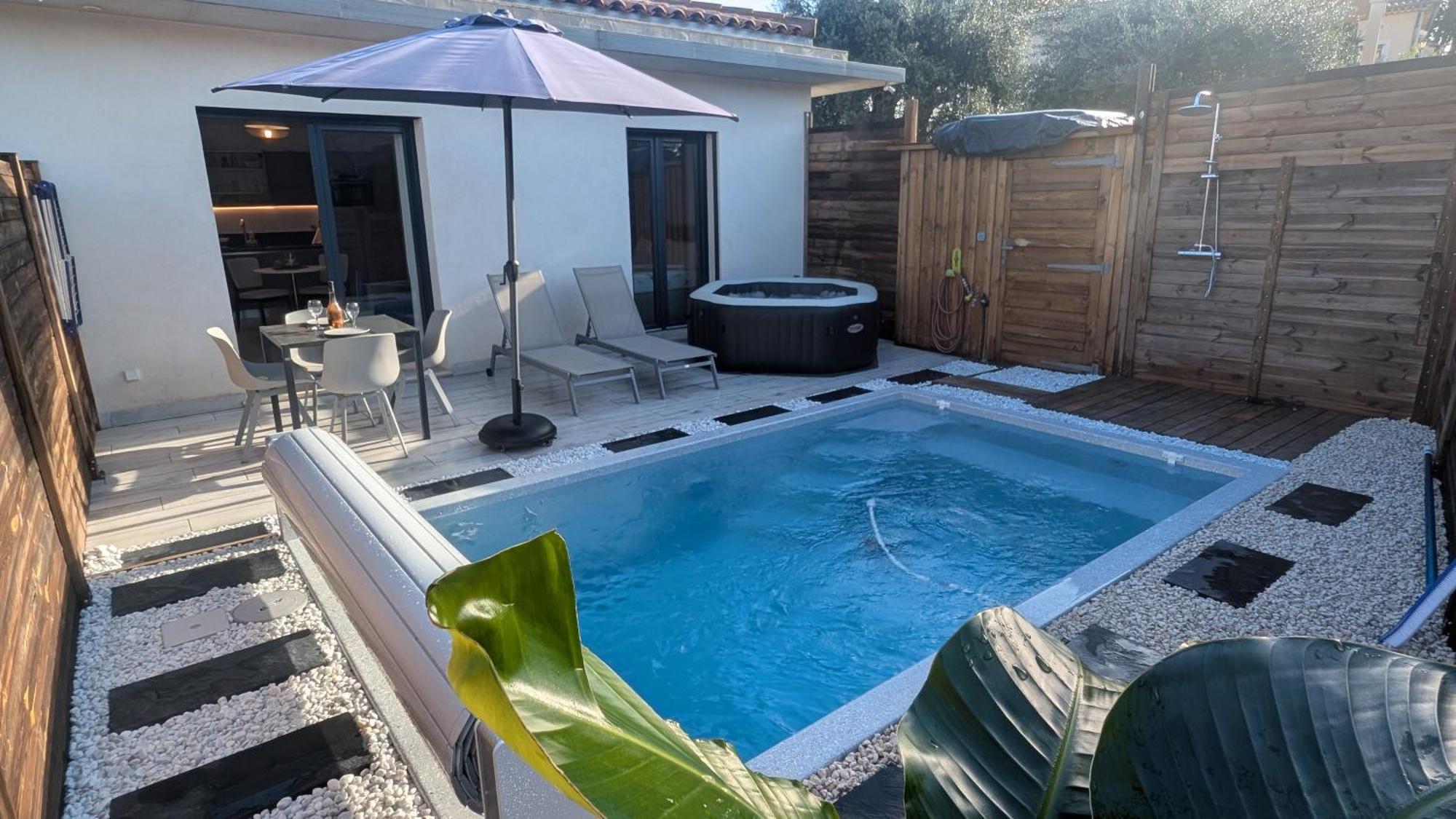Appartement Luxe Avec Piscine Chauffee & Jacuzzi Prive - Cote D'Azur Рокфор-ле-Пен Экстерьер фото