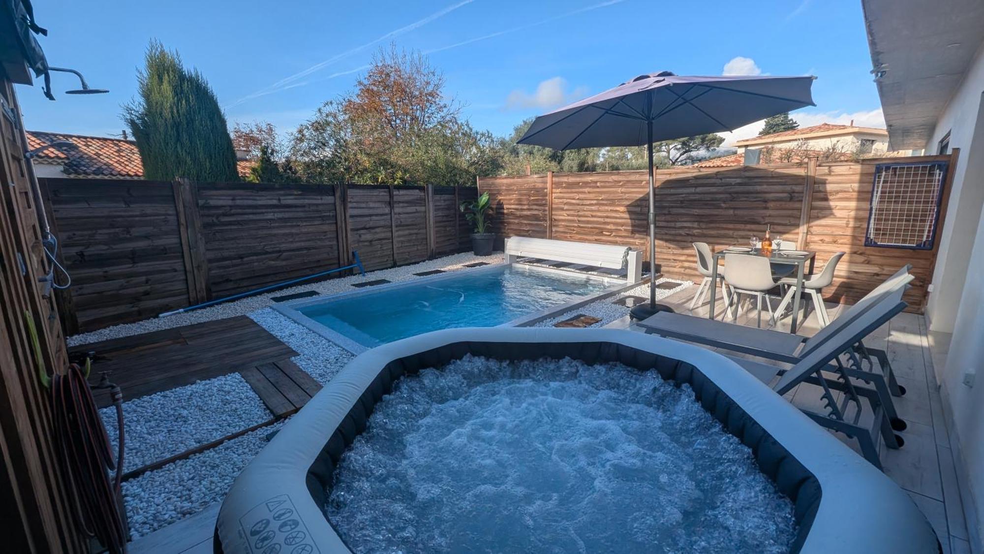 Appartement Luxe Avec Piscine Chauffee & Jacuzzi Prive - Cote D'Azur Рокфор-ле-Пен Экстерьер фото